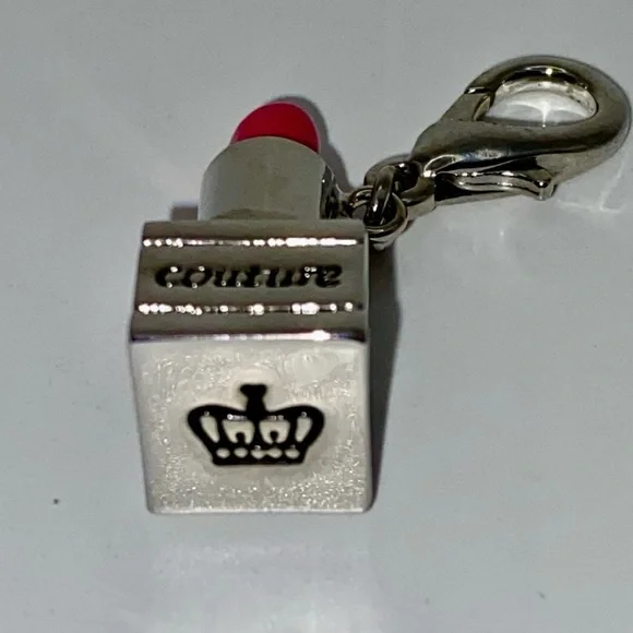 Juicy Couture silver tone and pink lipstick charm - Picture 4 of 9